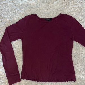 Maroon long sleeve top